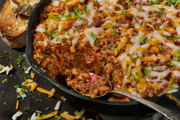istock Asian Style Beef and Rice Skillet 1663973758