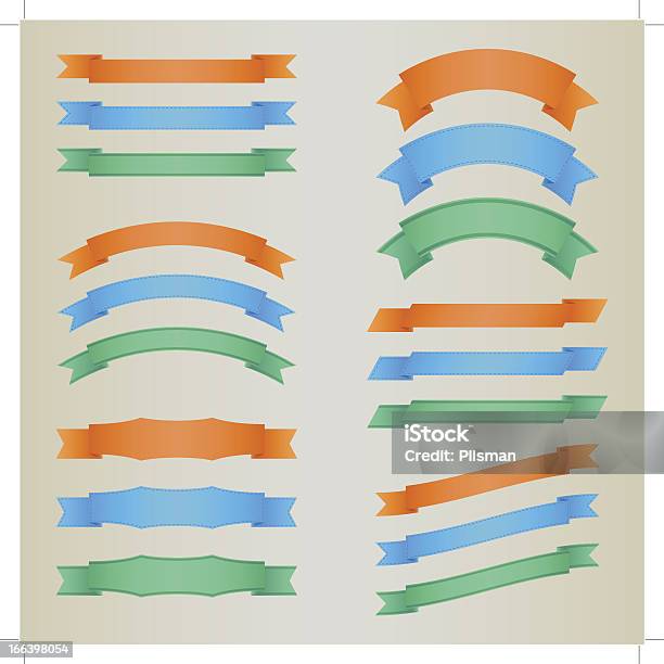 컬렉션 색상화 벡터 복고풍 리본 개념에 대한 스톡 벡터 아트 및 기타 이미지 - 개념, 개념과 주제, 기이함