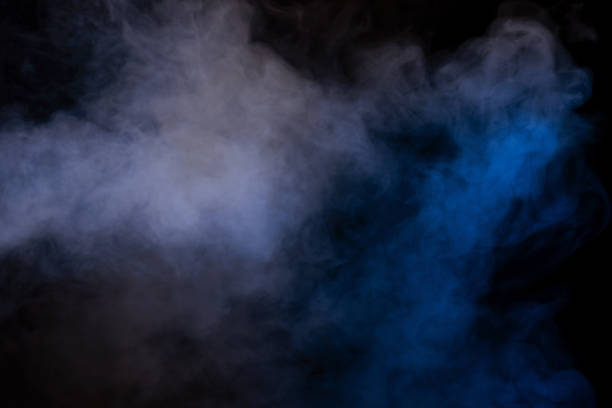 istock Blue and yellow steam on a black background. 1664022129