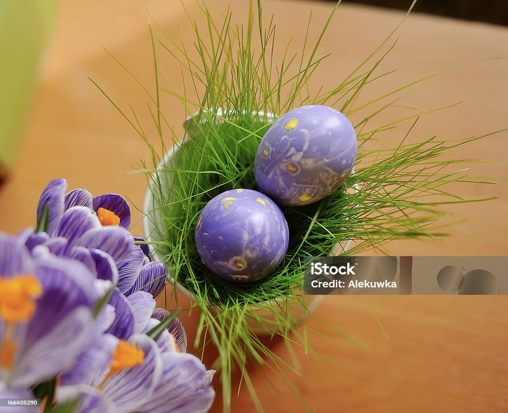 Flores e ovos de Páscoa - Royalty-free Bouquet Foto de stock