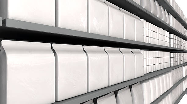 Supermarket Shelves With Generic Products
