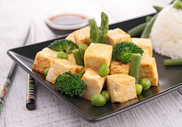 istock grilled tofu with vegetables and rice 166406774