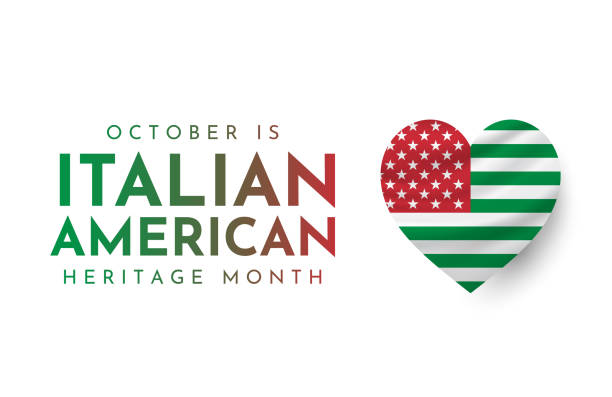 illustrazioni stock, clip art, cartoni animati e icone di tendenza di locandina del mese del patrimonio italo-americano, ottobre. vettore - storia sociale