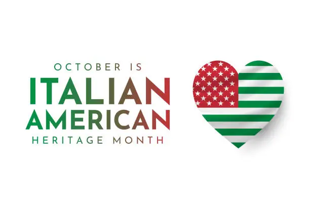 Vector illustration of Italian American Heritage Month poster, October. Vector