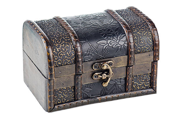 istock vintage wooden chest over white 166407700