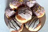 Polish donuts with icing for Fat Thursday