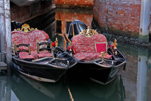 istock Venice: two Sandalo, boats similar to gondolas 1664096846