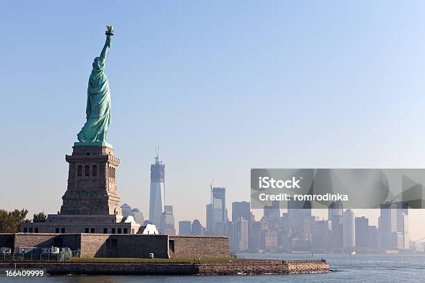 The Statue Of Liberty And New York City Stock Photo - Download Image Now - Adult, Architecture, City