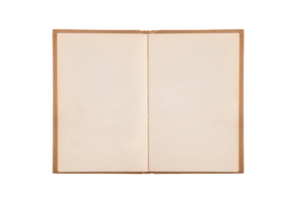 istock Open old book with blank pages isolated on white background with clipping path 1664124500