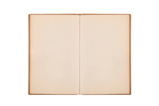 istock Open old book with blank pages isolated on white background with clipping path 1664124507