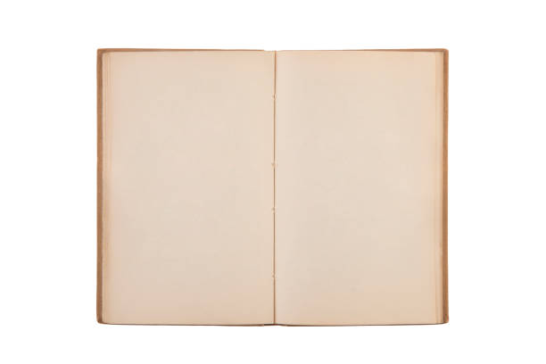 istock Open old book with blank pages isolated on white background with clipping path 1664126585