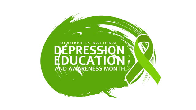 Depression Education and Awareness Month poster, October. 4k
