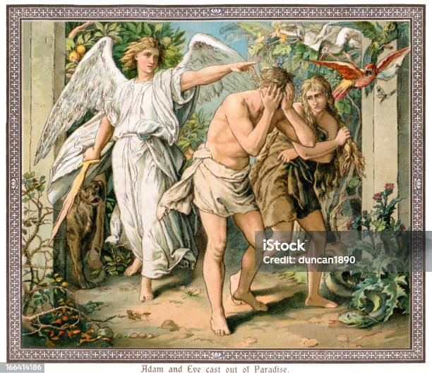 Adam And Eve Gipsverband Out Of Paradise Stock Vektor Art und mehr Bilder von Adam - Bibelfigur - Adam - Bibelfigur, Eva - Biblische Figur, Garten Eden