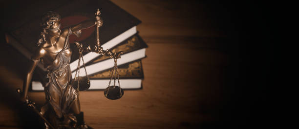 istock Lady justice. Statue of Justice in library 1664160660