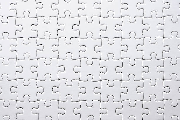 quebra-cabeça em branco branco textura de fundo - jigsaw puzzle puzzle finishing white imagens e fotografias de stock