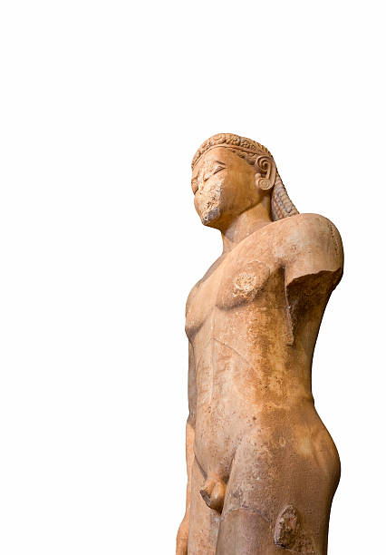 istock Ancient Greek marble statue of a Kouros 166416722