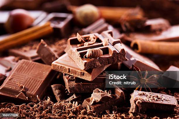 Chocolate Pieces Stock Photo - Download Image Now - Anise, Brown, Cacao Fruit