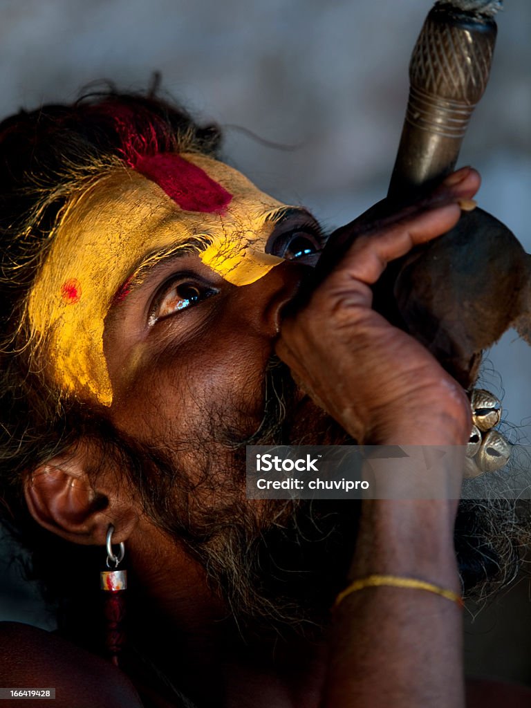Sadhu Rauchen hashish. - Lizenzfrei Nepal Stock-Foto
