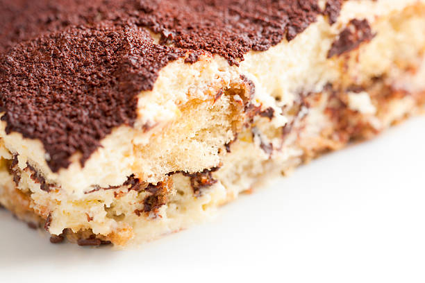 Real Fresh Homemade Tiramisu Closeup