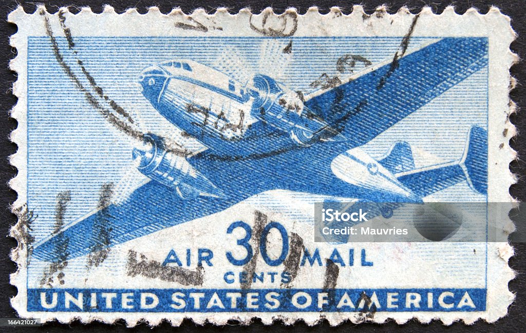 Samolot na american pieczęć - Zbiór zdjęć royalty-free (Bez ludzi)