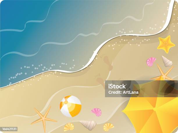 Ocean Beach Banner - Immagini vettoriali stock e altre immagini di Acqua - Acqua, Ambientazione esterna, Arancione