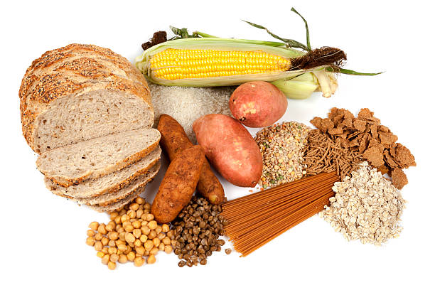 sources de nourriture de glucides complexes - carbohydrate photos et images de collection