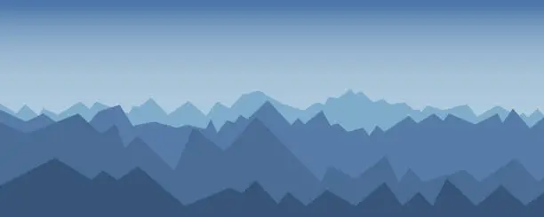 Vector illustration of Dark Blue mountain landscape. Vector illustration background
