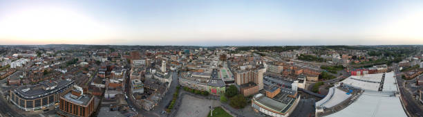istock Illuminated Downtown Buildings, Roads and Central Luton City 1664351201