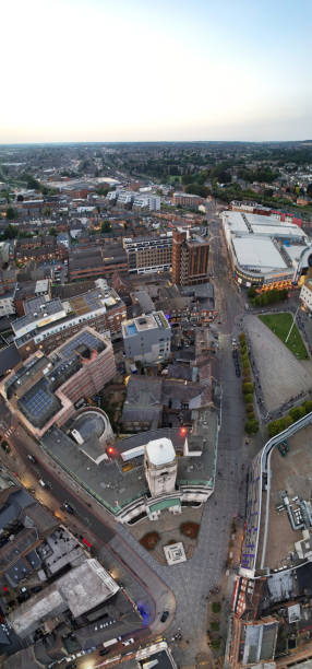 istock Illuminated Downtown Buildings, Roads and Central Luton City 1664351202
