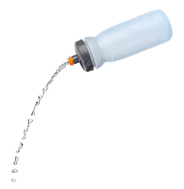 istock Plastic Blue Sports Bottle Squirting Water with a clipping path 166441364