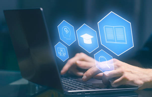 istock E-learning and Online Education concept. Male student learning lesson process holding hands on laptop keyboard. Web internet technology online webinar 1664413774