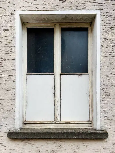 Vintage White-Painted Window from the 1960s-1970s