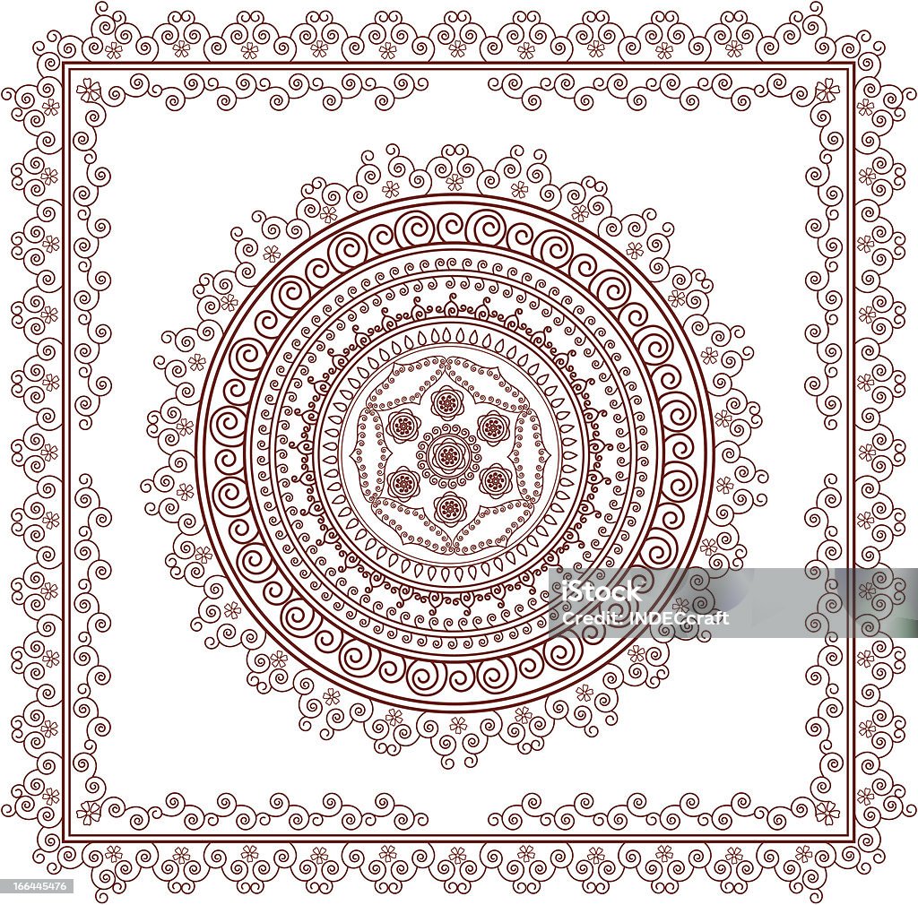 henna mandala all elements are separate layer easy to edit Circle stock vector