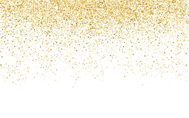istock Confetti gold. Yellow shiny circles. Greeting card template. Luxury gold glitter. Sparkling dust decoration. Round confetti effect. Falling shiny elements. Vector illustration 1664538336