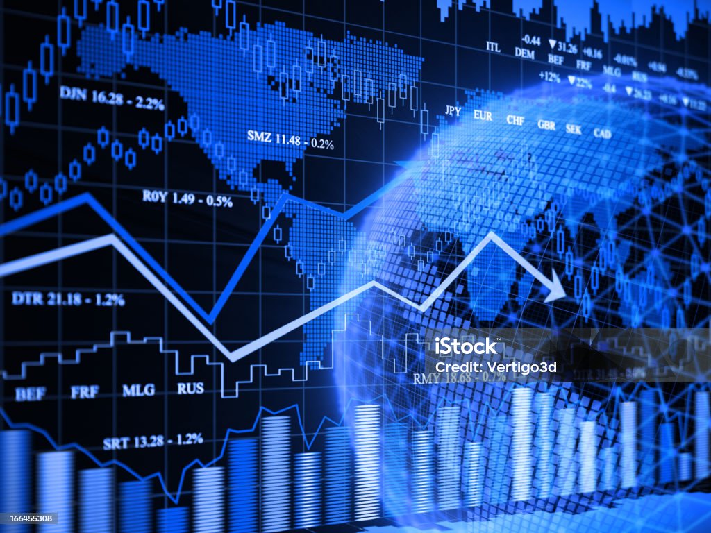 Finanzielle Diagramme - Lizenzfrei Zinssatz Stock-Foto