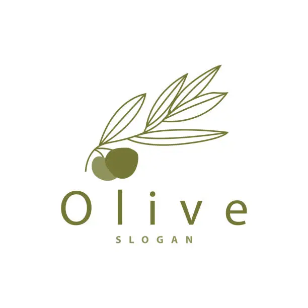 Vector illustration of Olive Oil symbol Premium Design Fresh Plant Garden Simple Minimalist Templet Symbol Illustration