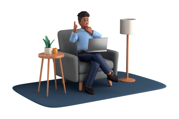 istock 3d businessman executive pose sitting with laptop thinking about idea isolated on white background, 3d rendering 1664592631
