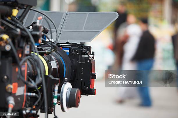 Filming With Professional Camera Stock Photo - Download Image Now - Audiovisual, Movie, Film Industry