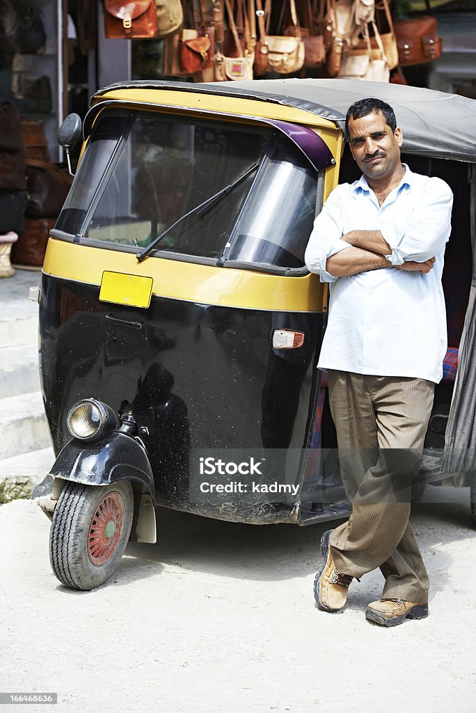 Indian Autorikscha tut-ench-Amun-tuk Fahrer Mann - Lizenzfrei Berufsfahrer Stock-Foto