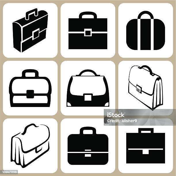 Ilustración de Conjunto De Iconos De Maletín y más Vectores Libres de Derechos de Accesorio personal - Accesorio personal, Atestado, Bolsa - Objeto fabricado