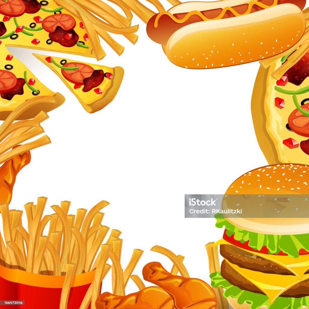 Vector Fast Food Background Vector Illustration of a Fast Food Background Breakfast stock vector