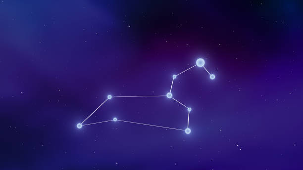 istock Constellation sign of Leo with cosmic background 1664794009