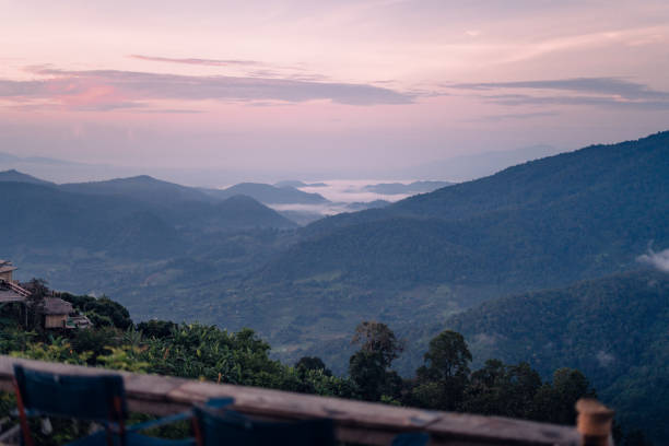 istock Mountain view from hill country village 1664871193