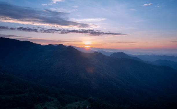 istock Mountain view from hill country village 1664876303