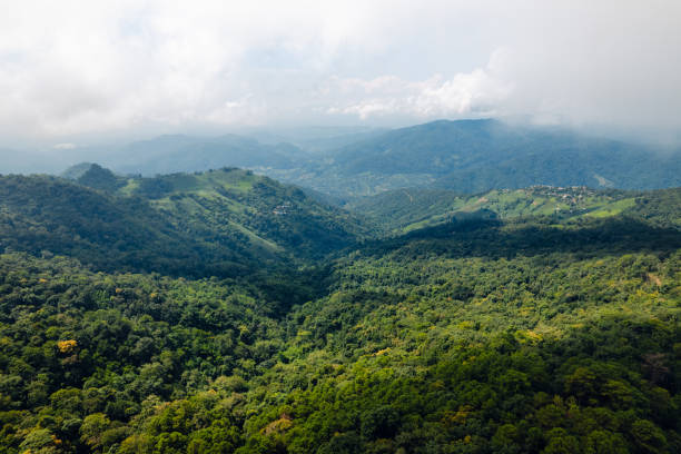 istock Mountain view from hill country village 1664876824