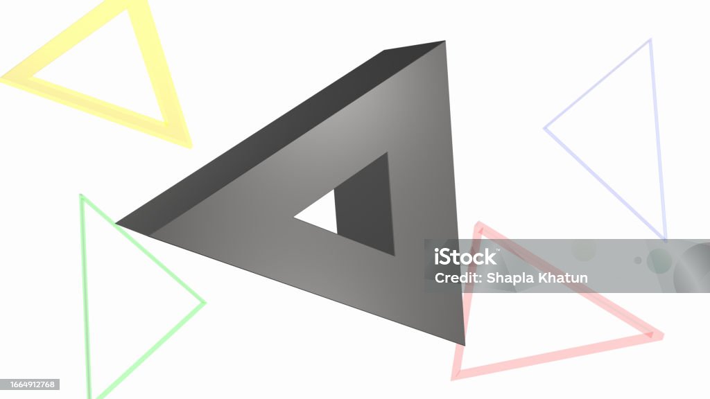 Triangle Stack 3d 3d Geometric Gray Triangle Shape On A White Background Mathematical ...