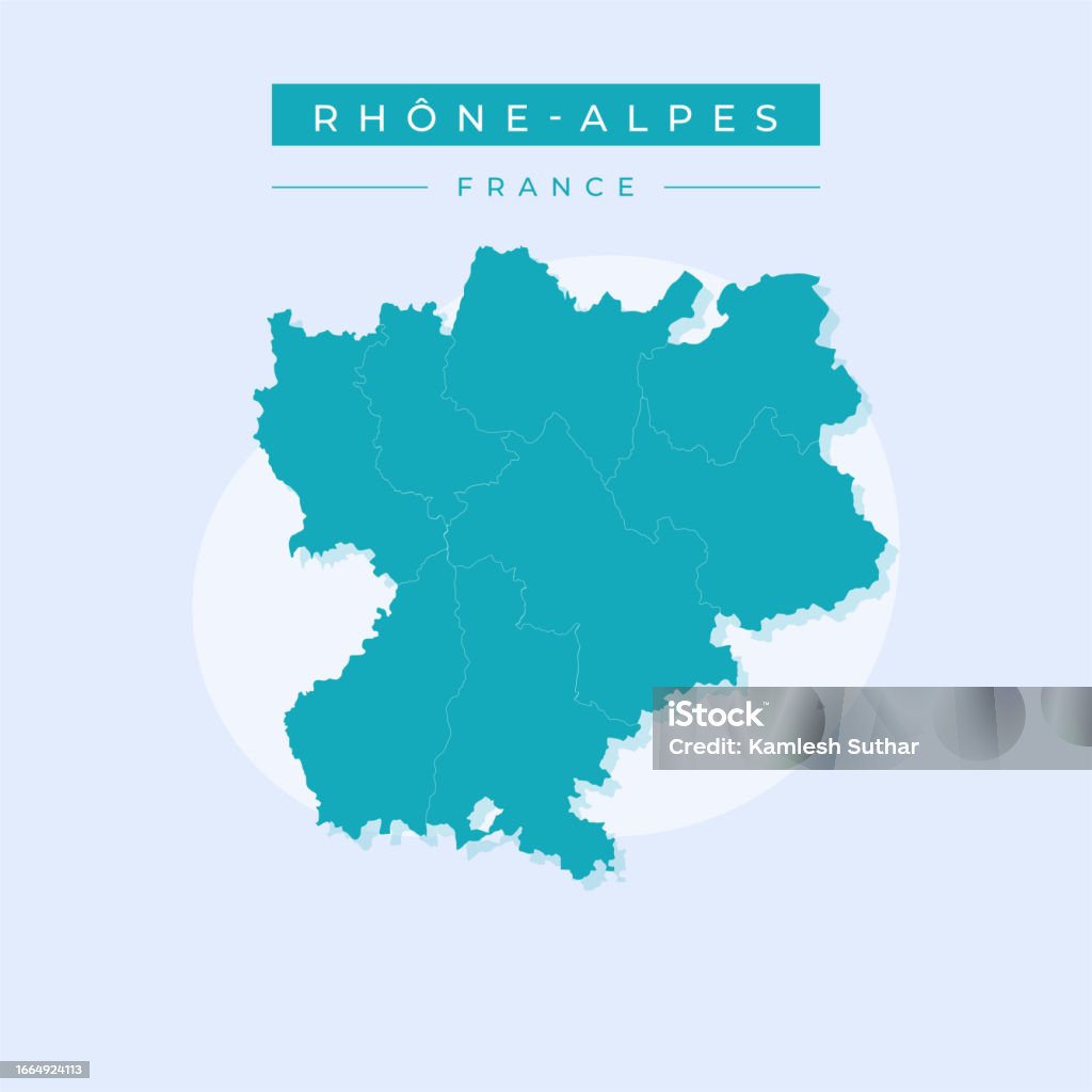 Mapa Roda No Ilustración de Vector De Ilustración Vectorial Del Mapa De Ródanoalpes ...