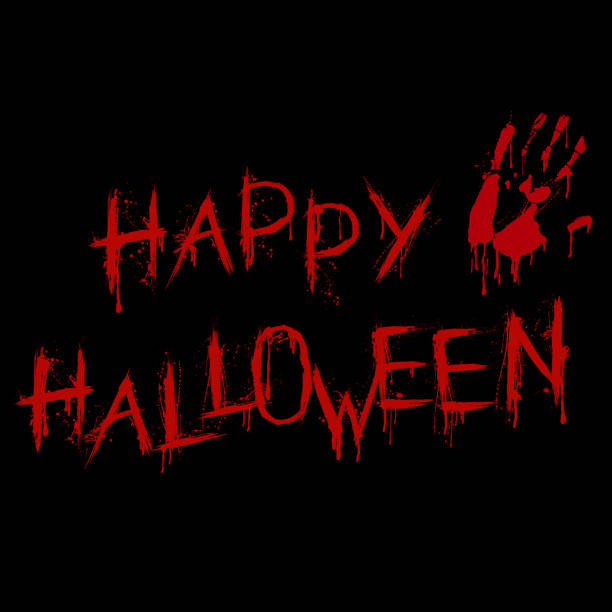 istock Blood splash halloween English letters background 1664924460