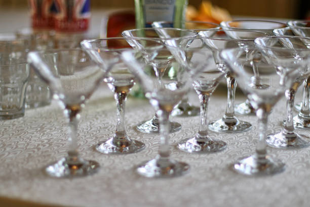 istock Cocktail glasses are displayed on the buffet table. 1664939939