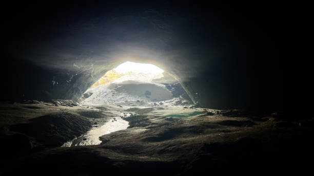 istock Volcanic cave in Kamchatka, glacier, snowfield 1664986462
